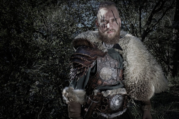Déguisement Cosplay Armure Corps Cuir Viking Médiéval Woodsman Jerkin