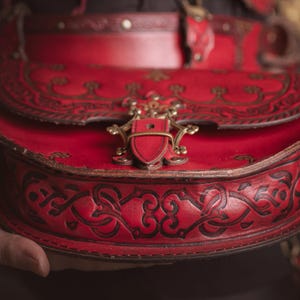 Renaissance Leather Pouch With Shoulder Strap and Holders. Medieval ...