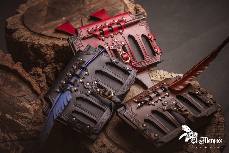 Läderbokhållare för bälte: Renaissance Fair LAIV Spellbook Case bild 17