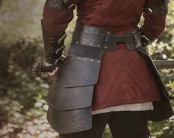Leather Tassets: LARP Leg & Thigh Armor
