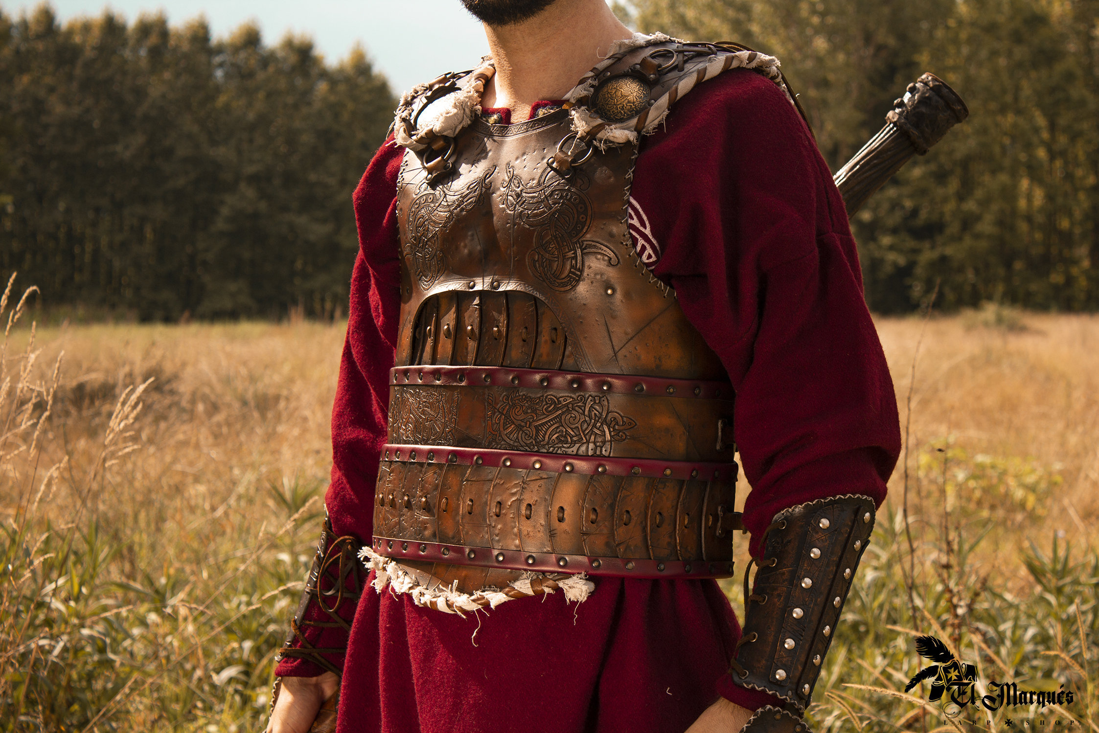 Kleding Gender-neutrale kleding volwassenen Pakken Leder middeleeuws harnas Viking Keltisch Theatraal LARP SCA Kostuum Fancy-1q 