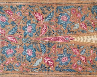 1950s Vintage Batik Tulis Shawl: Indonesian Peranakan Tiga Negeri Artwork