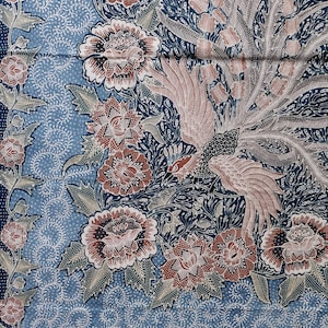 Natural Dye Phoenix BATIK TULIS Jombang, Traditional Indonesian Textile, Authentic Batik Tulis Artwork, Batik Sarong Throw