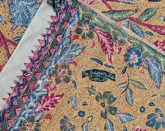 1960s Vintage Batik Tulis: Tjoa Siang Lie Turmeric Peranakan Batik