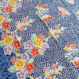 Blue Coffee BATIK FABRIC Hand Stamp, Indonesian Batik Sarong Cotton, Traditional Asian Textile, Handmade Fashion Wrap
