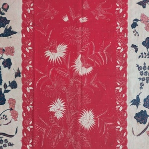 1920s Mockingbirds ANTIQUE DUTCH BATIK, Indonesian Vintage Batik Tulis Sarong, Old Peranakan Batik Artwork, Ancient Tapestry Hanging