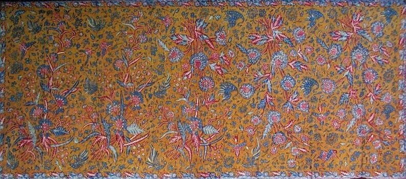 1930s INDONESIAN ANTIQUE BATIK Tjoa Tjoen Kiat Signature Vintage Fabric Hand Drawn Three Kingdom Batik Tulis Peranakan Tiga Negeri Peony