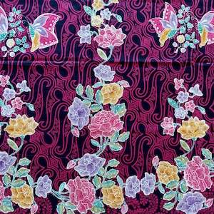 Hand Stamp Peranakan Batik Artwork, Indonesian Batik Stamp Kedungwuni, European Influence Batik Tapestry