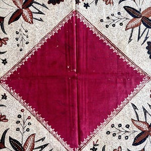 Vinatge Batik Tulis Indonesia, Mid 20th Century Vintage Batik Artwork, Banyumas Vintage Batik, Traditional Head Band Iket