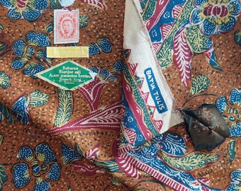 1960s Peranakan Batik Tulis Tiga Negeri, Vintage Batik Artwork, Chinese Traditional Textile Fabric