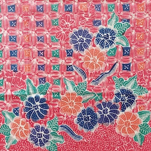 1980s Hokokai Kawung VINTAGE BATIK TULIS, Authentic Indonesian Batik Tulis Artwork, Traditional Hand Drawn Batik Tapestry