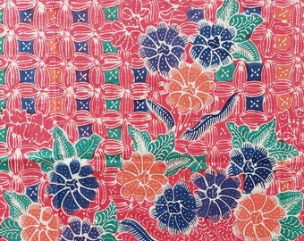1980s Vintage Batik Tulis Tapestry: Indonesian Kawung Artwork