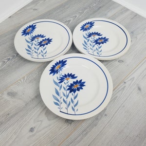 6 x Moulin Des Loups Blue Girasol Villars Design Platos de cena/plato principal