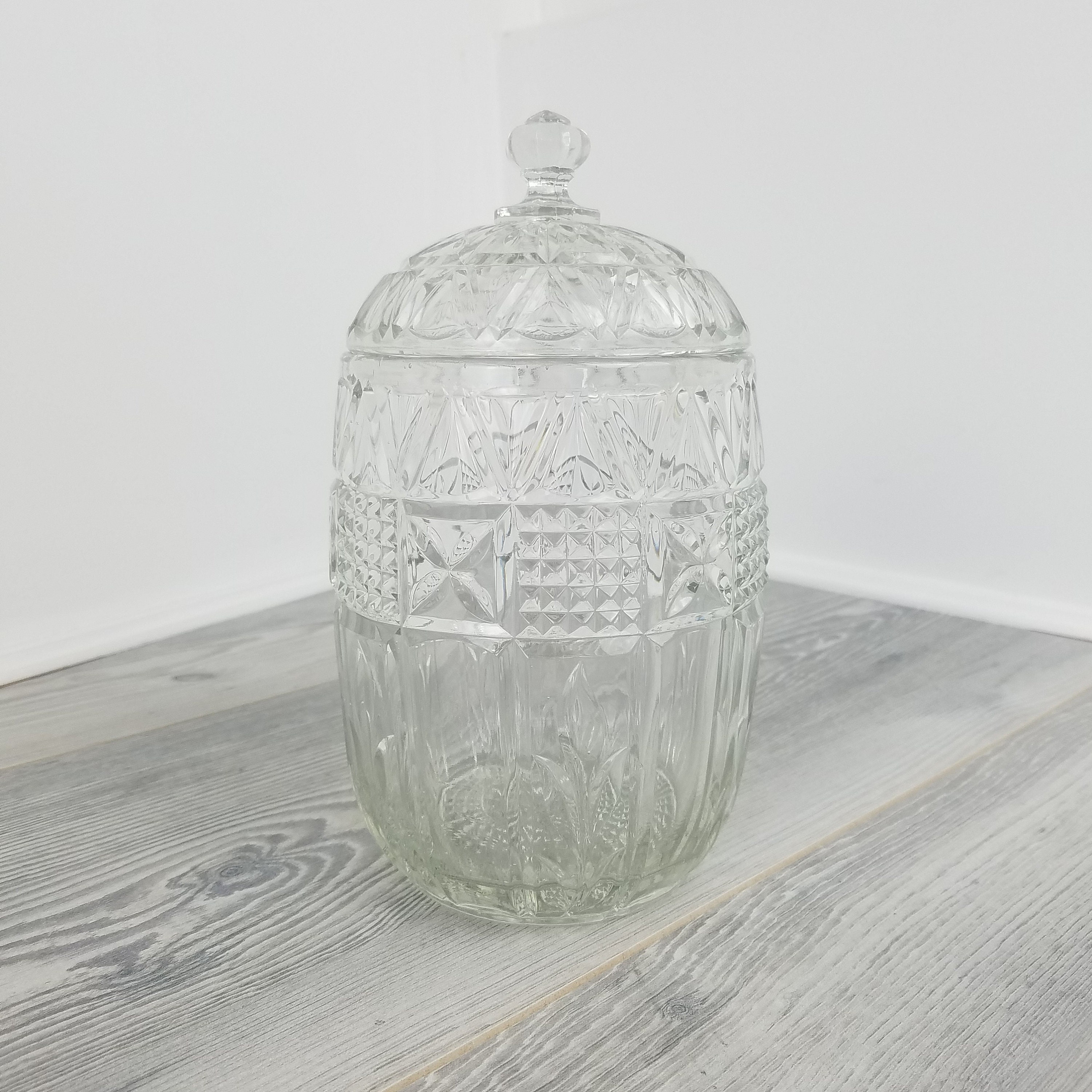 Grand Verre Pressé Bonbonnière, Boîte à Bonbons, Sweety Jar, Biscuit Barrel, Cookie Jar