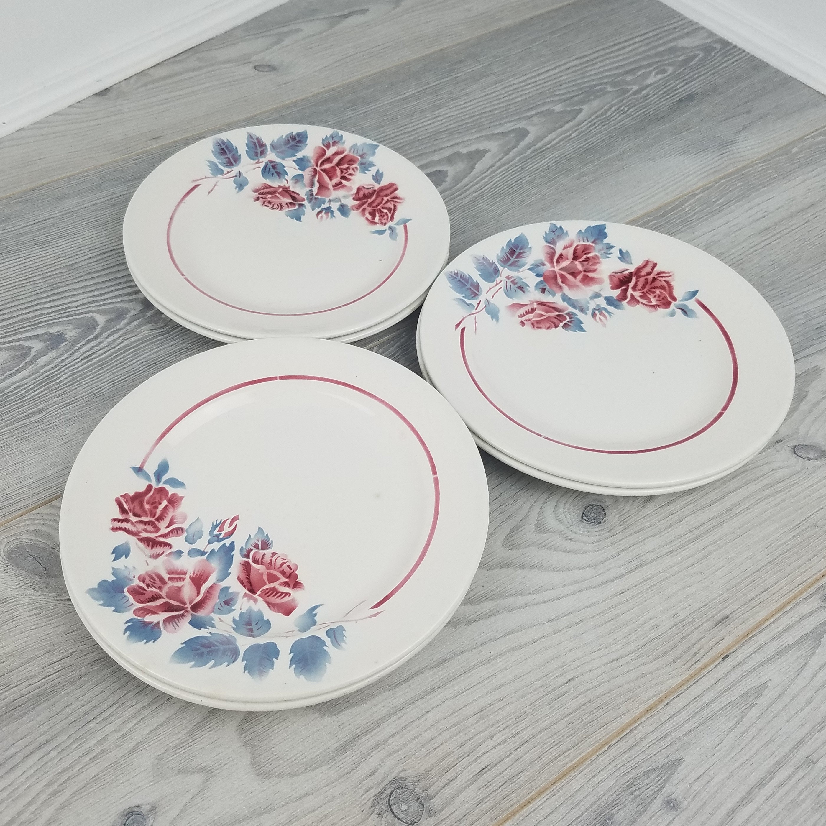 6x Beauté Sarreguemines Digoin Elaine Design Side/Cake Assiettes