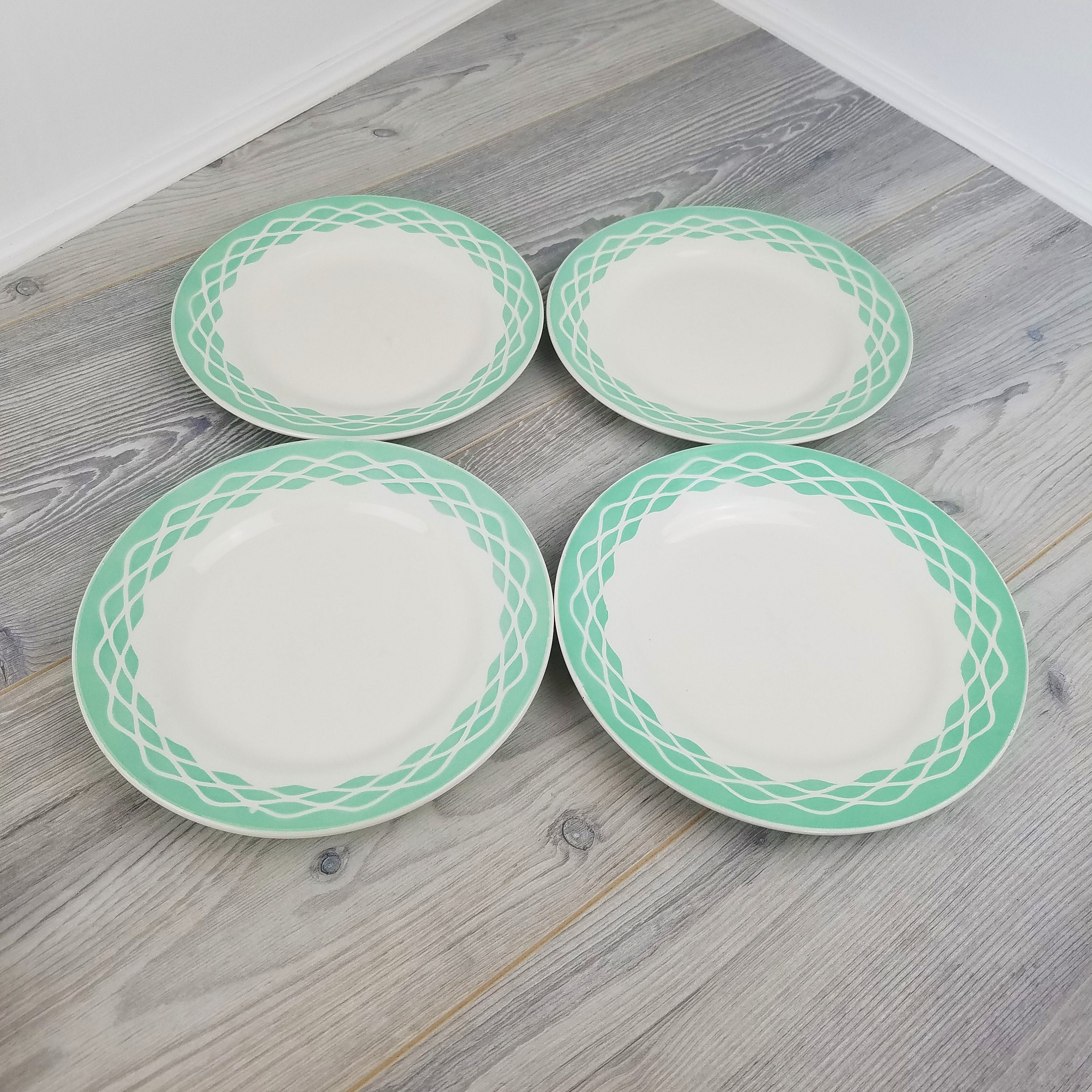 4 X Vintage Digoin Lola Design Main/Assiettes à Dîner