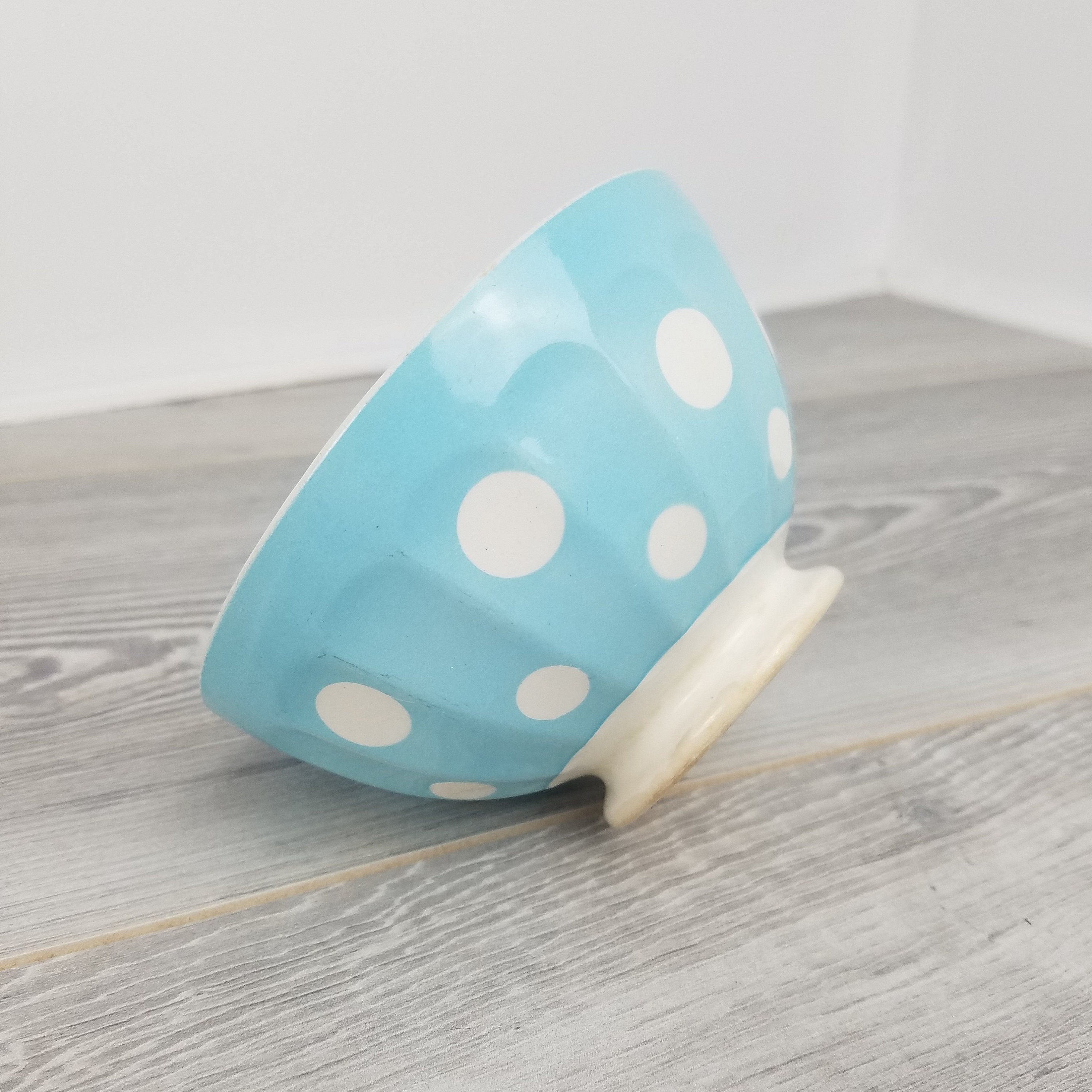 Un Très Joli Bleu Tacheté Vintage Digoin et Sarreguemines Café Au Lait Bol