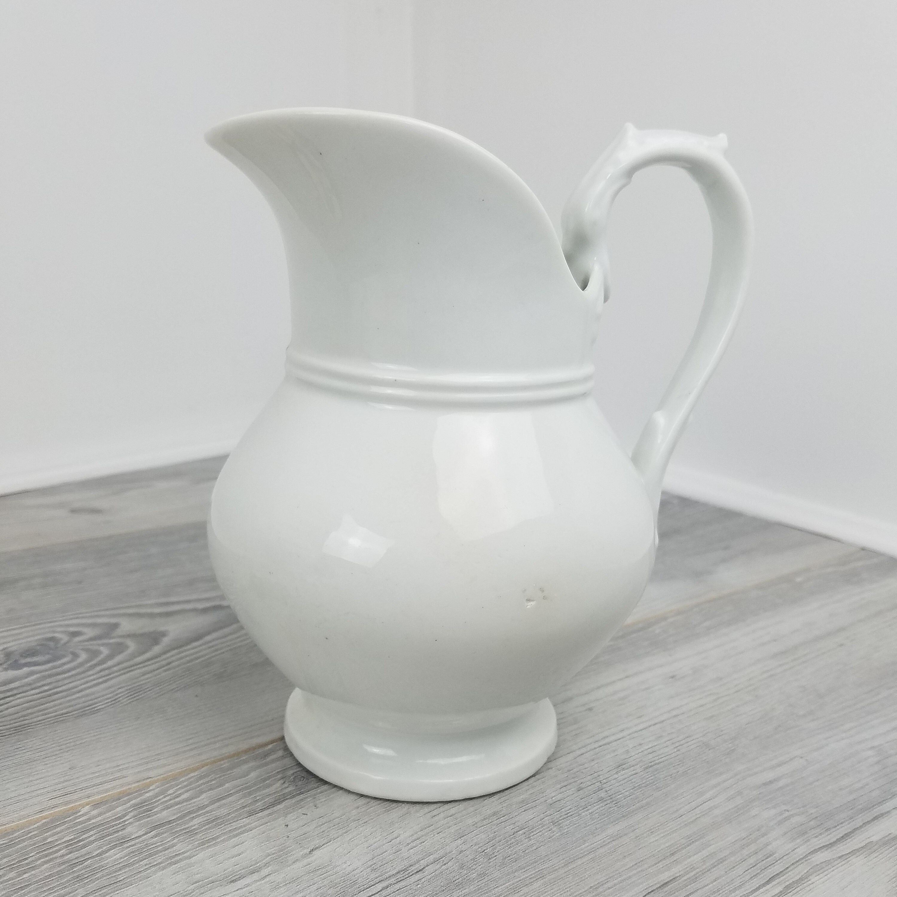 Pichet/Pichet Cruche en Porcelaine Blanche Vintage Français Céramique