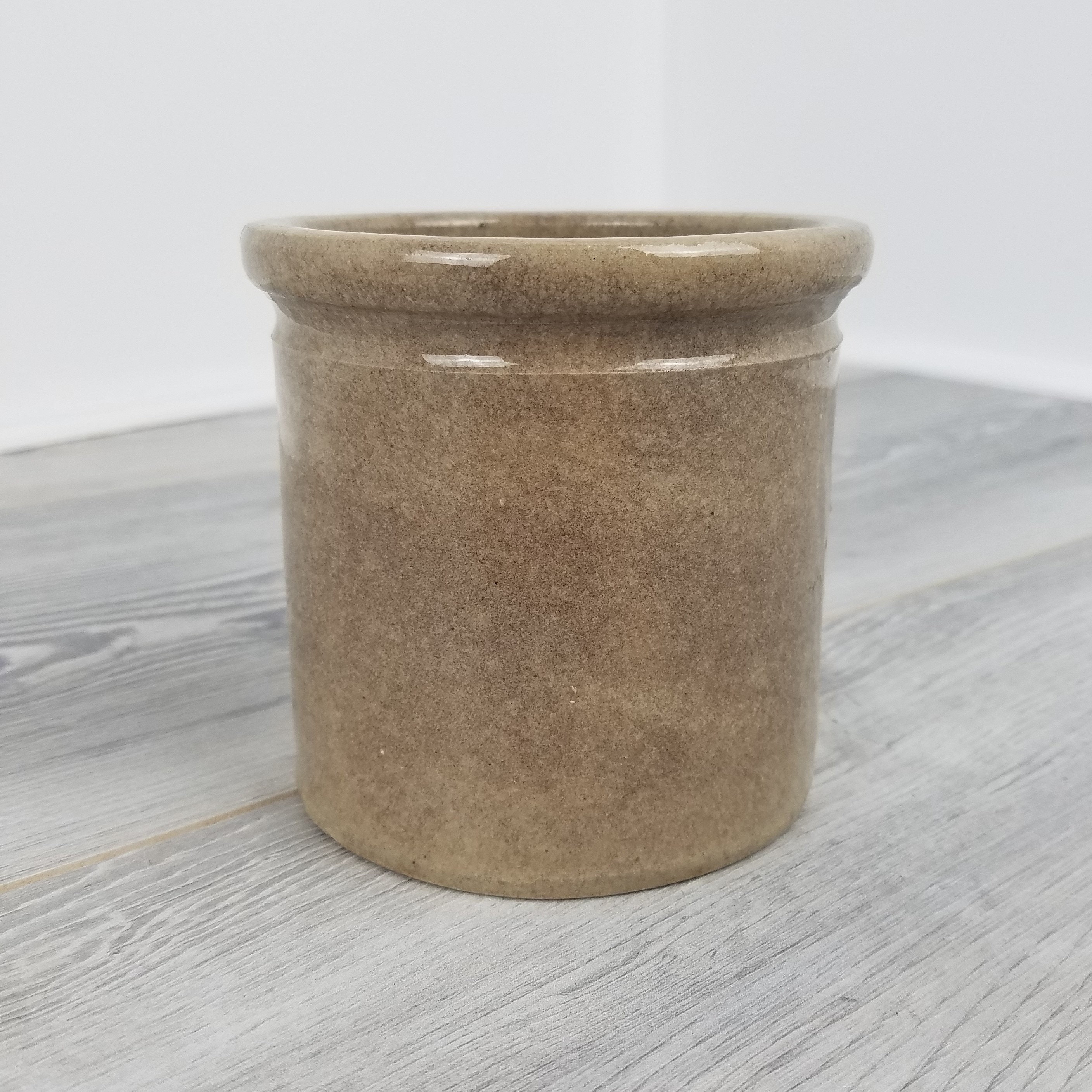 Antique Fin Des Années 1800 Gres Pot Style Confiture Pot