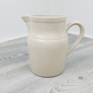 Large Vintage White Gres Pots Farmhouse Style White Jug/Pitcher/Milk Jug