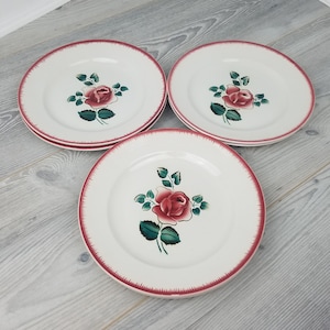 6 x Buen Estado Vintage Digoin Bagatelle Diseño Platos Principales/Planos