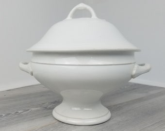 Antique French Late 1800s St Amand  Petit White Tureen/Soupière