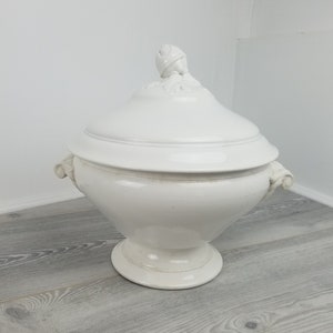 Antique French 1800s Sarreguemines Digoin Large Tureen/Soupière