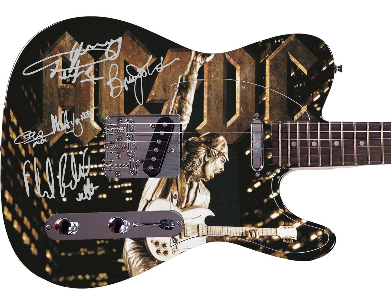 AC/DC Autographed Signed Custom Graphics Guitar - Etsy