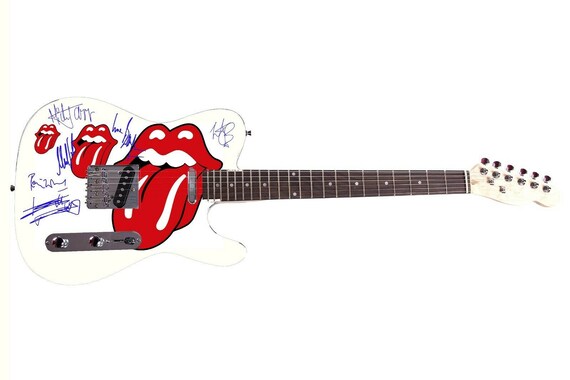 Foto Autografiada De Rolling Stones Logotipo De Guitarra - Etsy