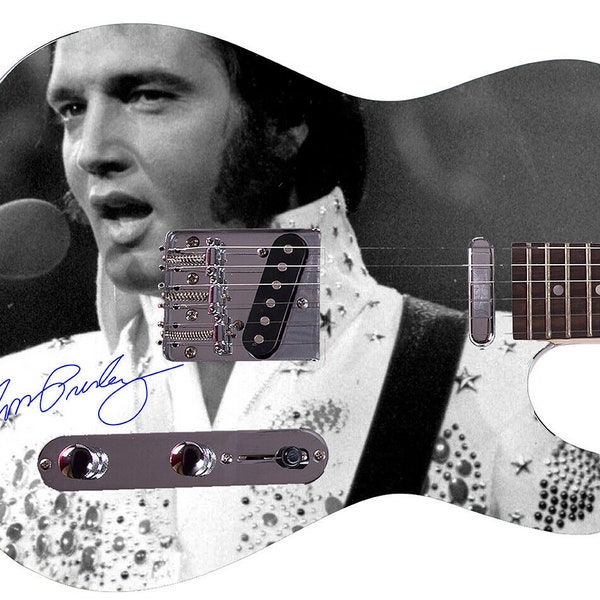 Elvis Presley Autographed Photo Guitar