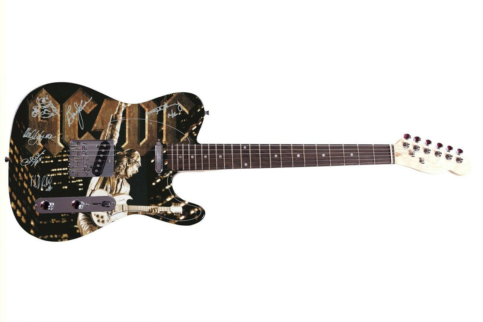 AC/DC Autographed Signed Custom Graphics Guitar - Etsy