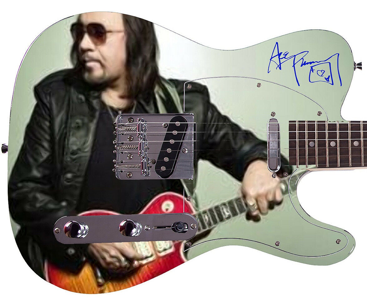 Ace Frehley Autographed Photo Guitar