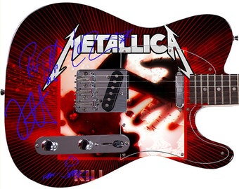 Metallica Autographed Cover Album LP CD DVD Photo Guitar