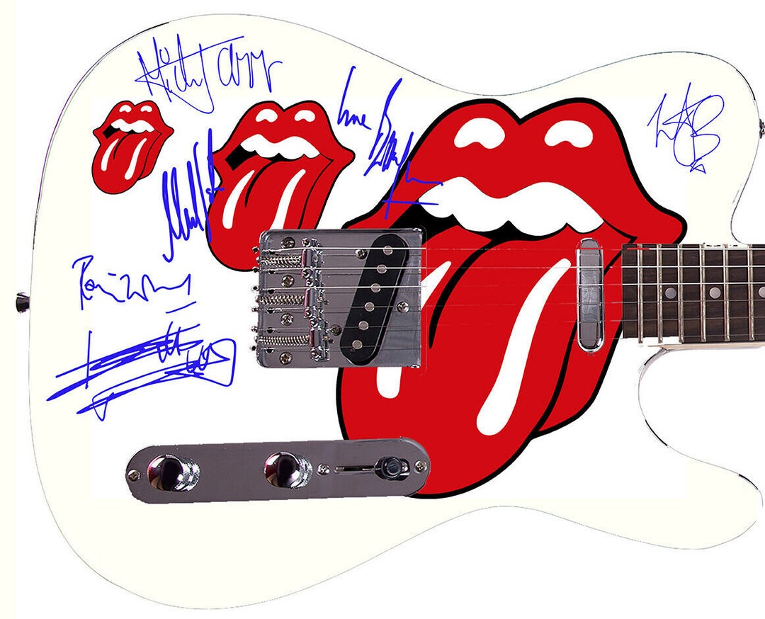 Foto Autografiada De Rolling Stones Logotipo De Guitarra - Etsy