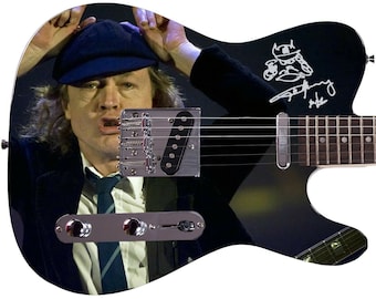 AC/DC ACDC 直筆サイン入り アンガス・ヤング サイン写真 ギター