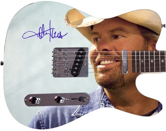 Toby Keith Autographed Photo Guitar