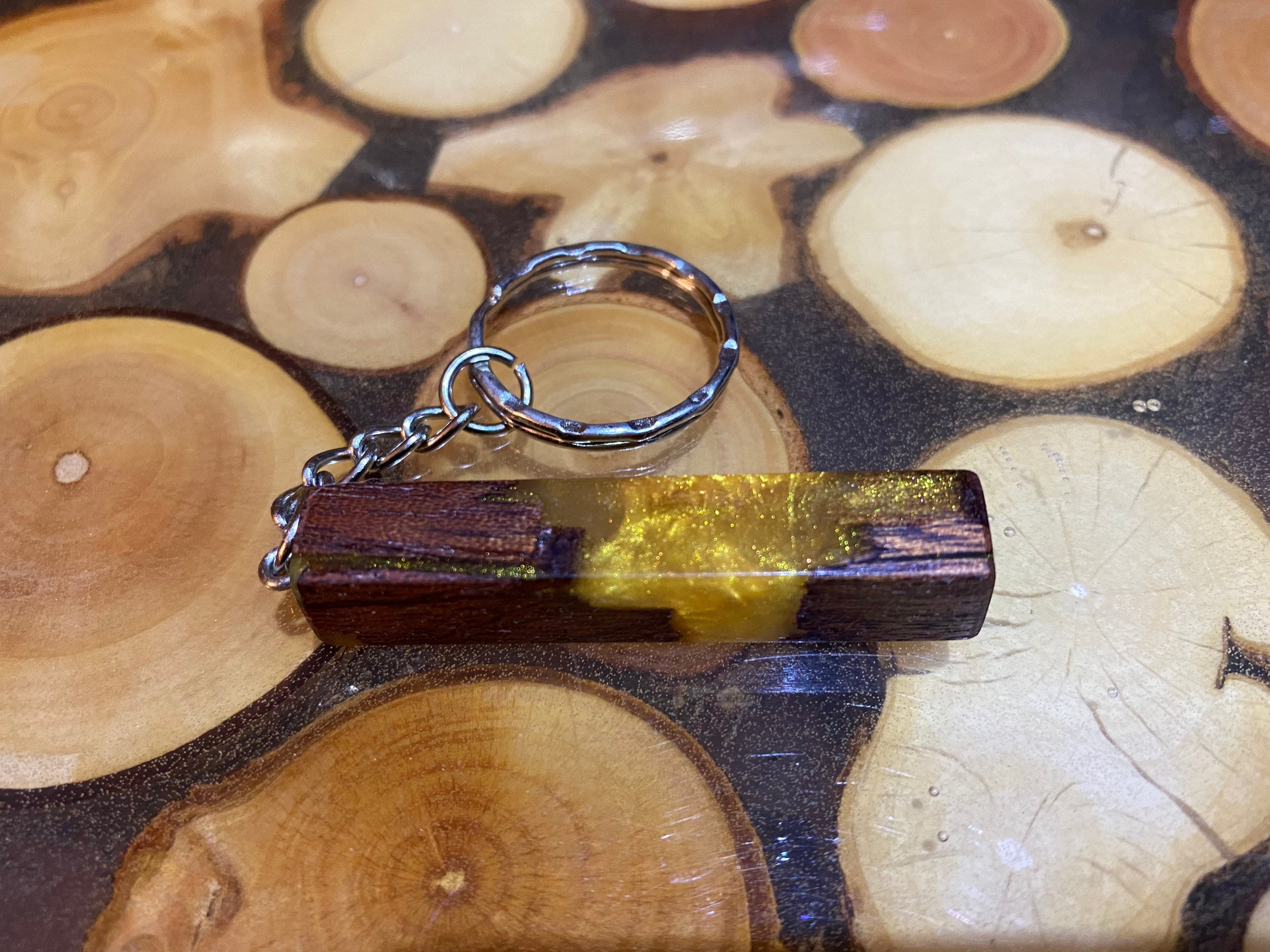 DIY keychain made of epoxy resin. Etsy