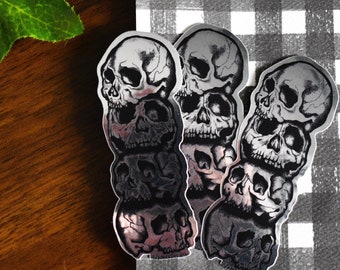 Metallic Skull Stickers | Skull Illustrations | Vinyl Stickers