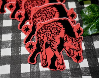 Hyena Vinyl Sticker | Digital Art | Handmade Stickers | Hyena Illustration | Vinyl Stickers | Glitter Stickers