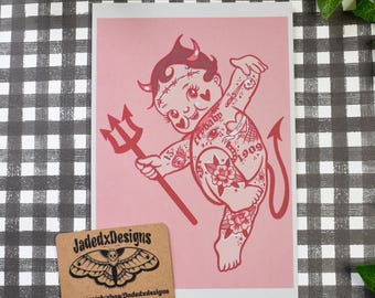 Kewpie Baby Print | Tattooed Kewpie | Alternative Art Prints