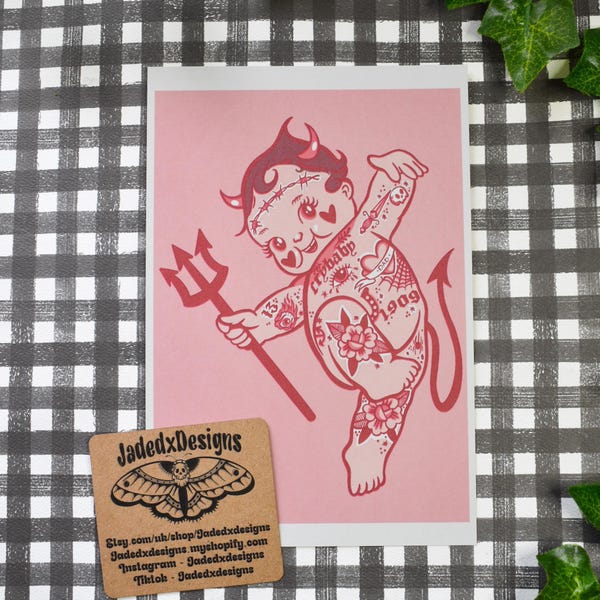 Kewpie Baby Print | Tattooed Kewpie | Alternative Art Prints