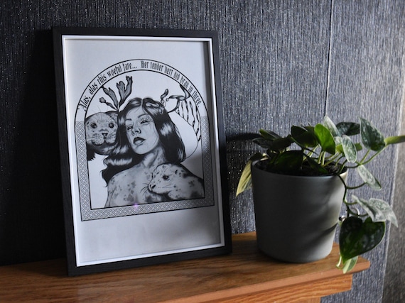 Selkie Art Print | Scottish Folklore | Gothic Home Decor