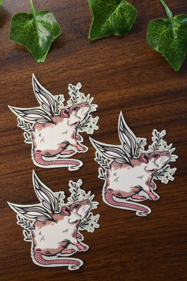 Sticker Rata Peluche Cute Rat Vinyl Sticker | Digital Art | Handmade Stickers | Rat ...