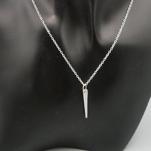 Modern and chic 925 Sterling silver Spike pendant 18” handmade necklace 100% recycled Italian silver • trendy creations • handmade jewellery