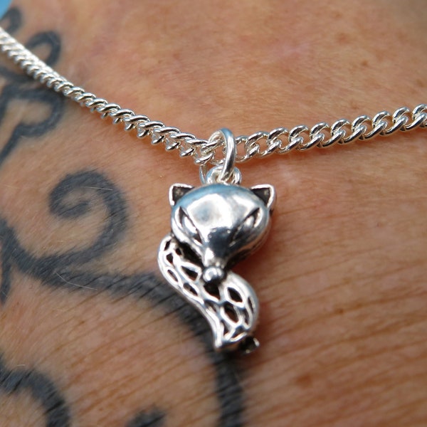 Stunning Hot Wife Club handmade 925 Sterling silver Vixen charm on recycled Italian silver chain feminine anklet or bracelet
