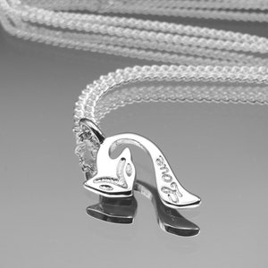 Sterling Silver Vixen Pendant Necklace: Engraved 'Love' Fox Charm, Hot Wife Club