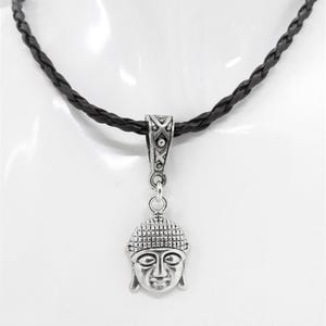 Modern and symbolic Buddha cham dark brown plaited adjustable handmade necklace