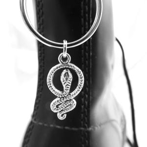 Breloques pour bottines serpent en argent : style gothique fait main Dr. Martens (la paire)