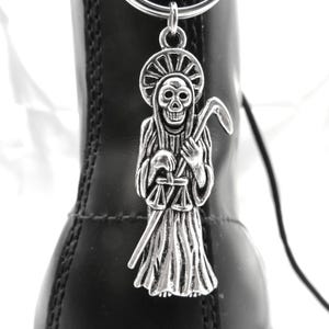 Silver Grim Reaper DM Boot Charms: Goth Boot Ornaments - Pair