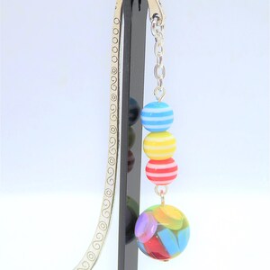Rainbow Beaded Metal Bookmark: Unique Unisex Book Lover Gift